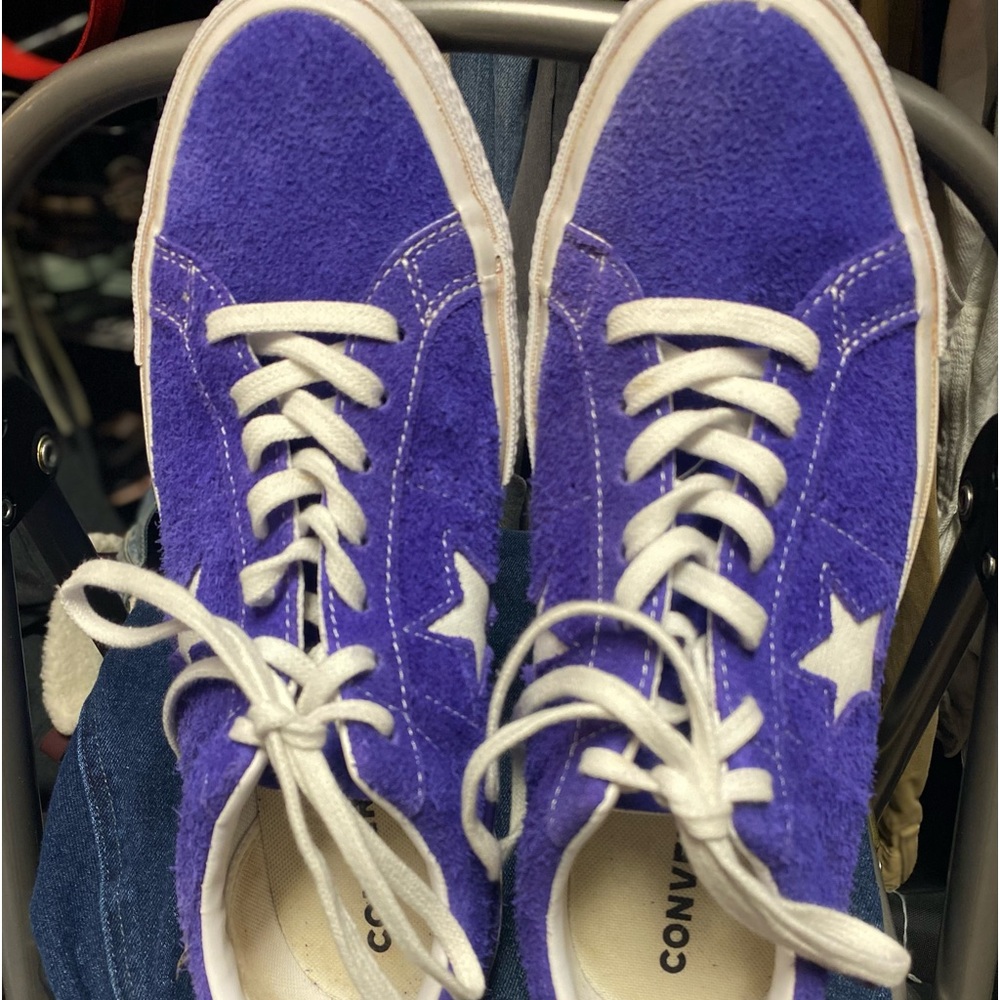 Purple sneaker.